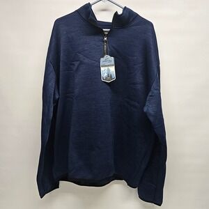 Jackson Hole Outerwear Mens Space Dye Quarter Zip Pullover Comfort Wear XL Navy